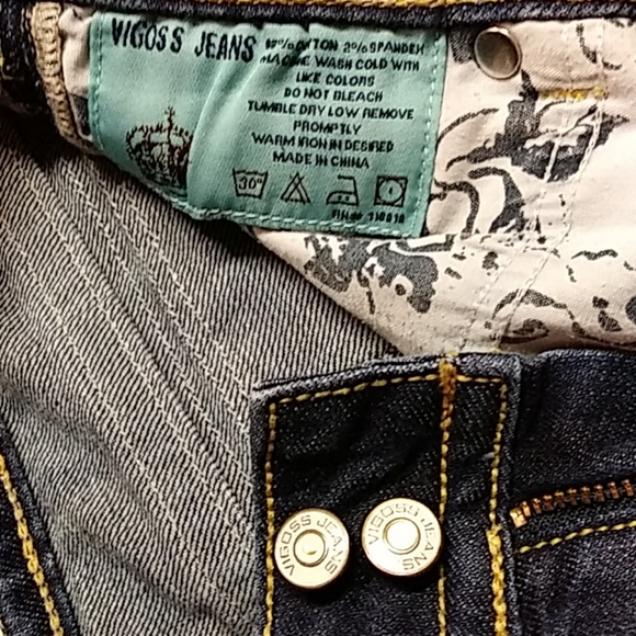 Vigoss Jeans Big Stitches Pocket Flaps Stretchy - Picture 7 of 7